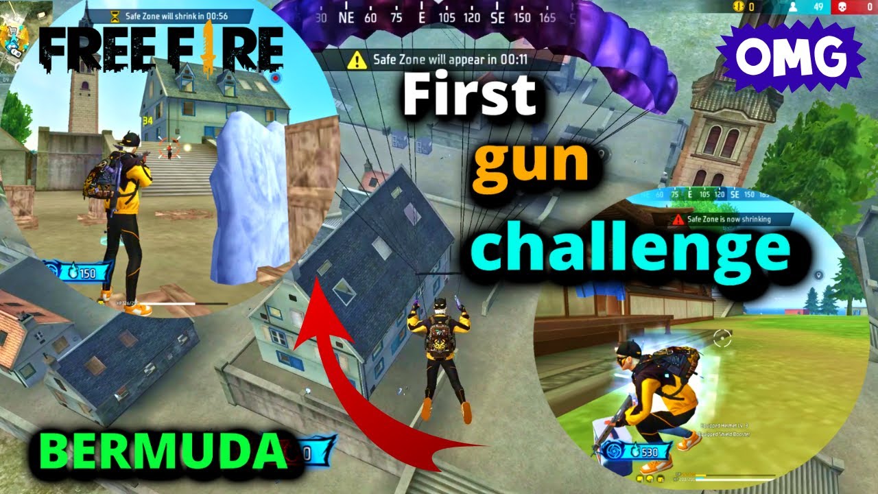 FIRST GUN CHALLENGE BERMUDA MAP SOO MANY KILLS WITH HEADSHOT| OVERPOWER GAMEPLAY | GARENA FREE FIRE