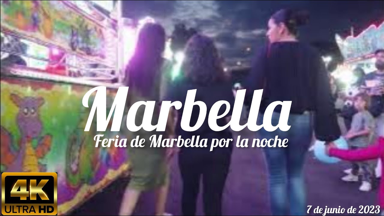 feria de Marbella por la noche (Marbella) (4k) (7 de junio de 2023)