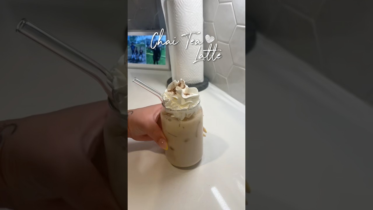 Let&rsquo;s make a homemade Iced Chai Tea Latte ☕️✨.. #momof3 #chaitea #homemade