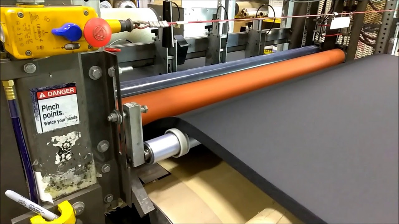 laminating sponge rubber with adhesive
