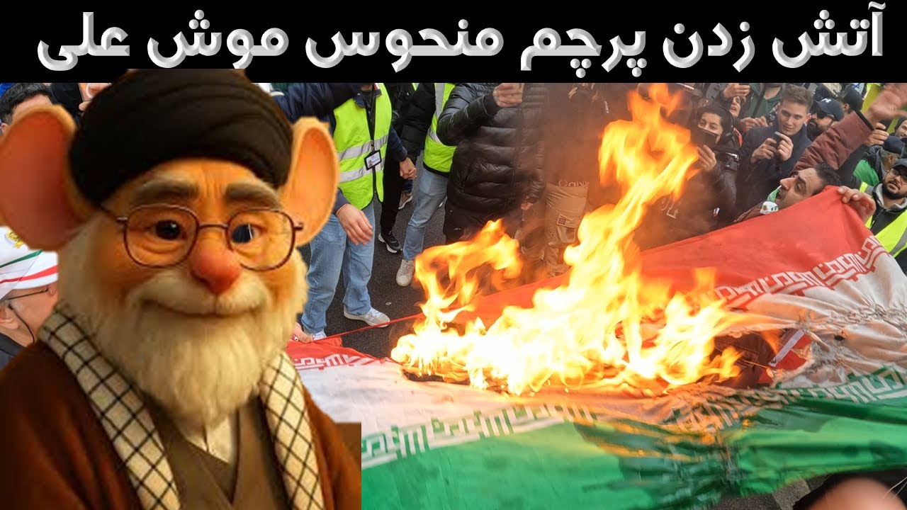 آتش زدن پرچم موش علی با آهنگ لری