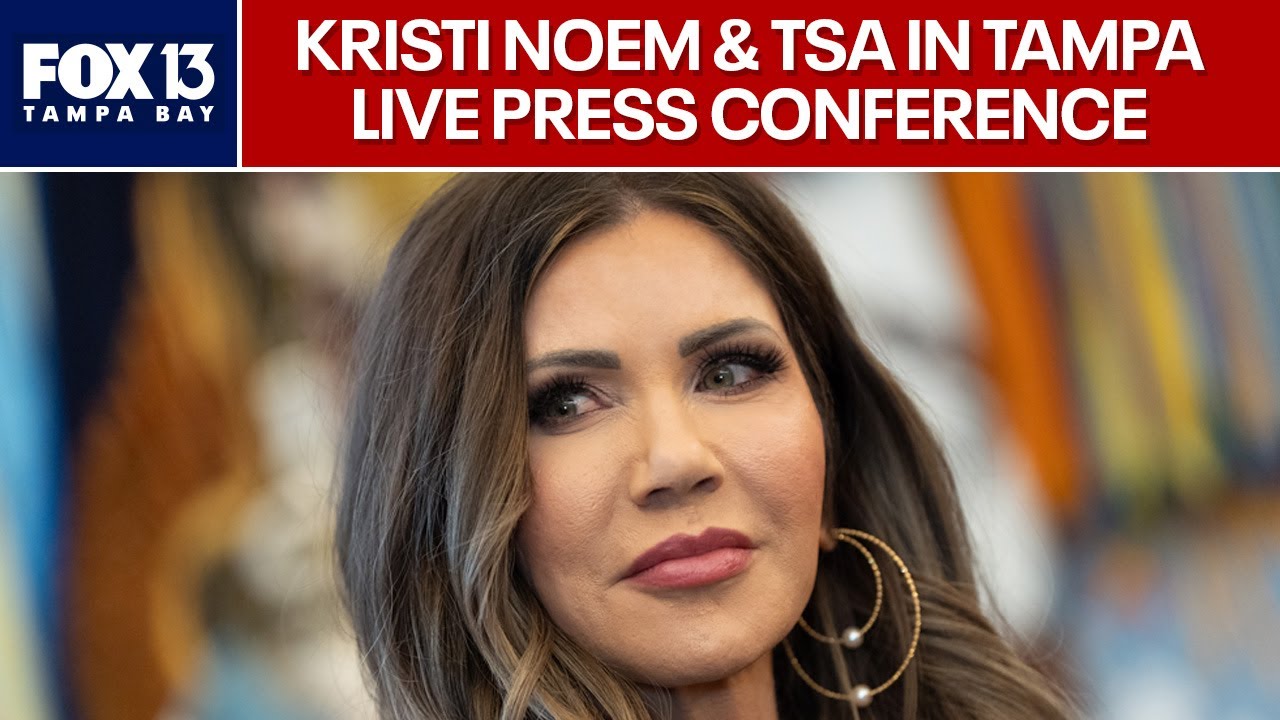 Kristi Noem and TSA agents speak in Tampa