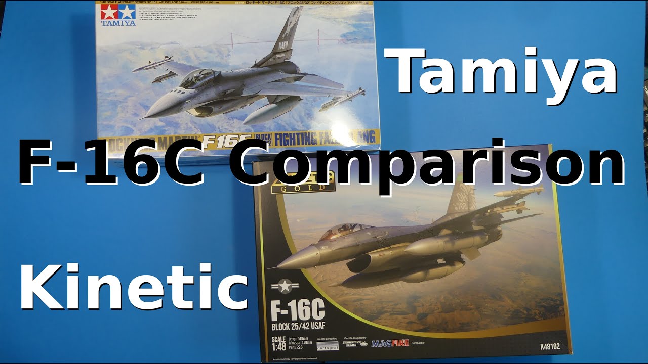Kinetic (Gold) vs. Tamiya F-16C Fighting Falcon (Viper)1/48 part comparison review
