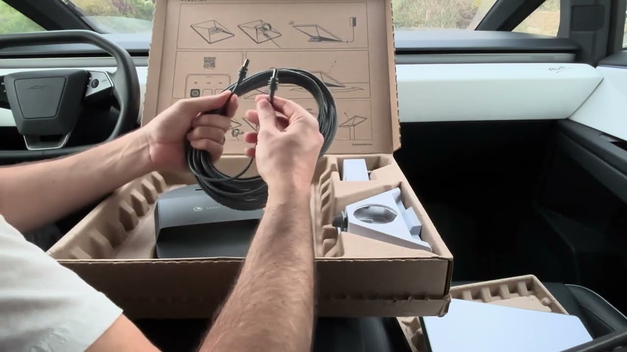 Starlink Mini unboxing and testing powered by Cybertruck