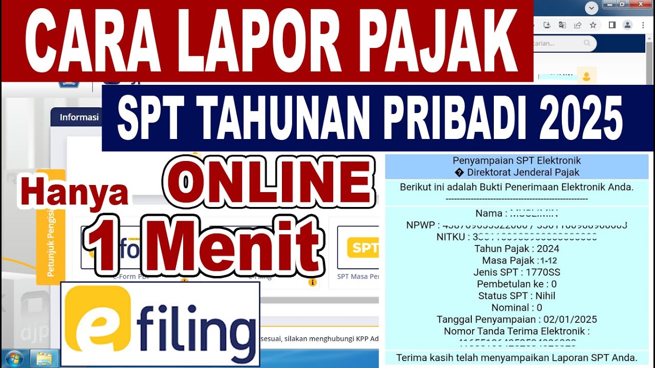 Tutorial Efiling 2025 | Cara Lapor SPT Pajak Tahunan Pribadi Online