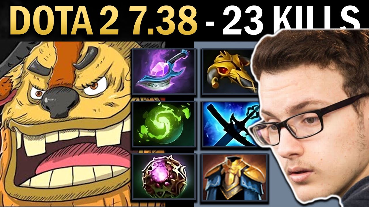 Earthshaker Gameplay Miracle with 23 Kills and 1000 XPM - Dota 7.38