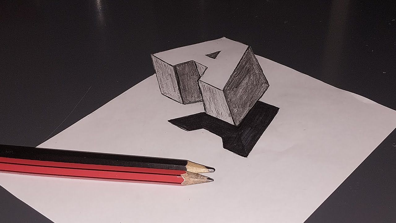 Very easy !! How to Draw 3D floating Letter 