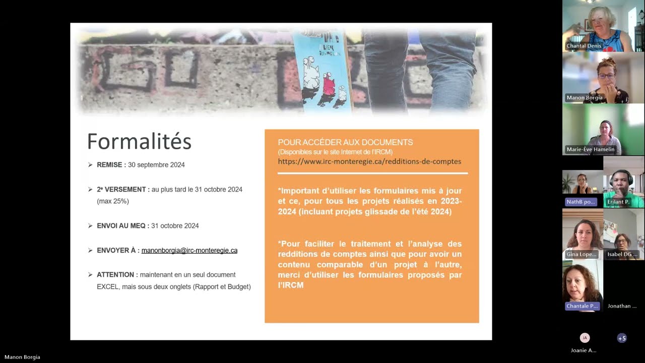 Webinaire informatif - Reddition de comptes 2023-2024 - IRCM