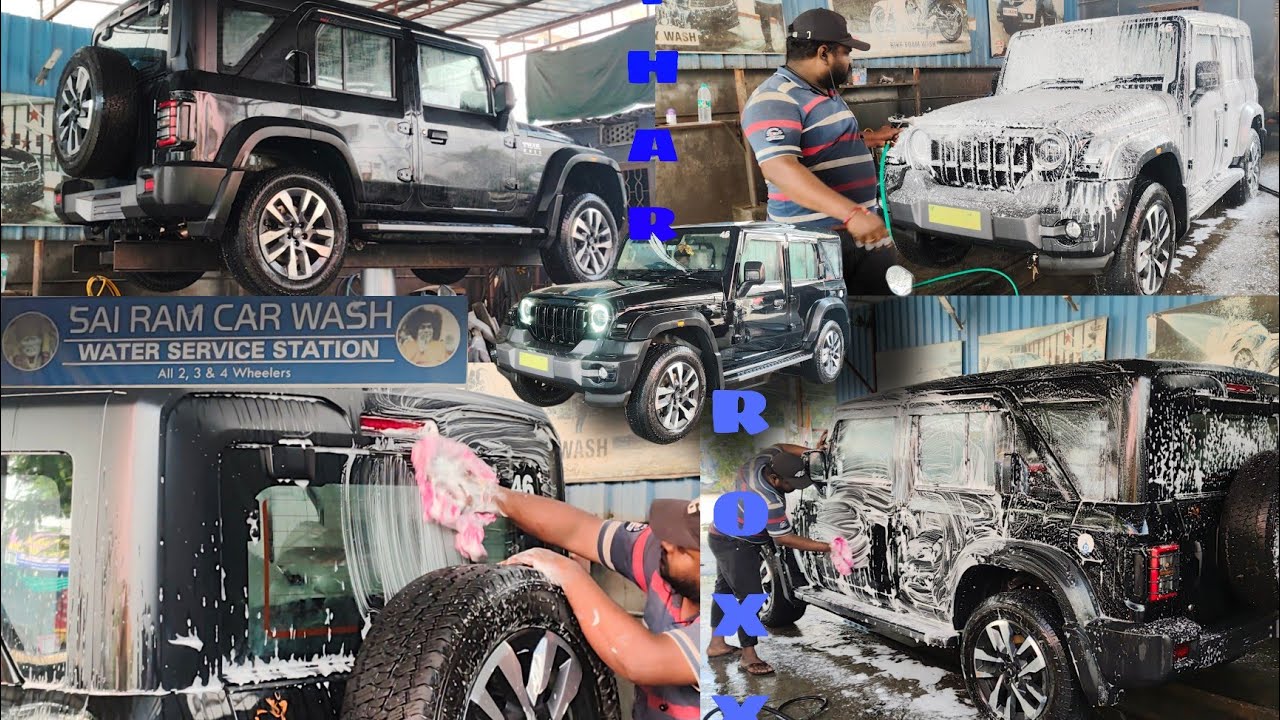 Thar ROXX Full Detail  cleaning full prosess in sai ram servicing center at sp nagar moula Ali #thar