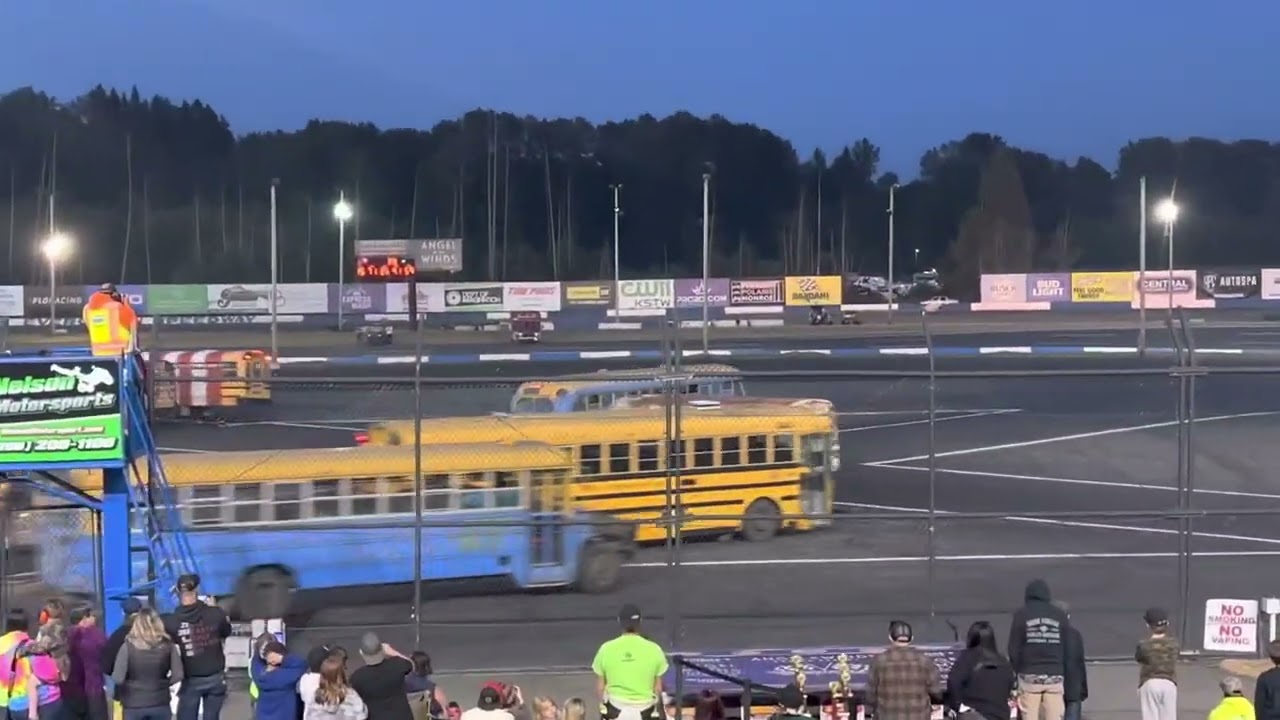 2023 Evergreen speedway, WA memorial bus figure 8 event.