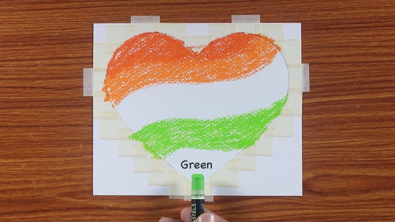Independence Day Drawing / Drawing with Oil Pastels / Step by Step