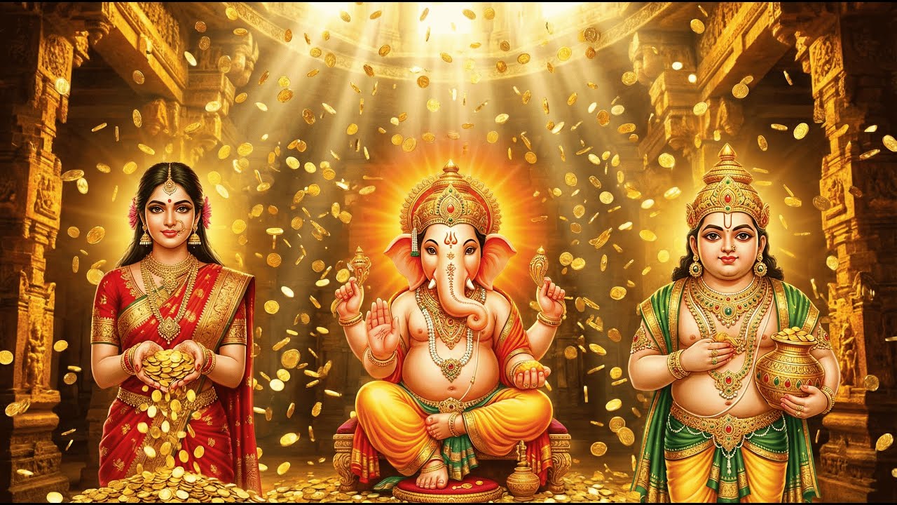 UNLEASH INFINITE WEALTH | Ganesha x Lakshmi (Golden Rain) x Kubera #goldenmantra