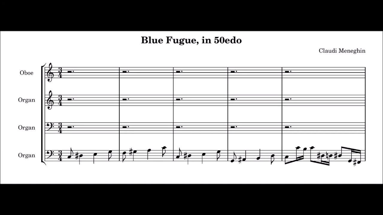 BLUE FUGUE, for Organ [Microtonal, 50edo]