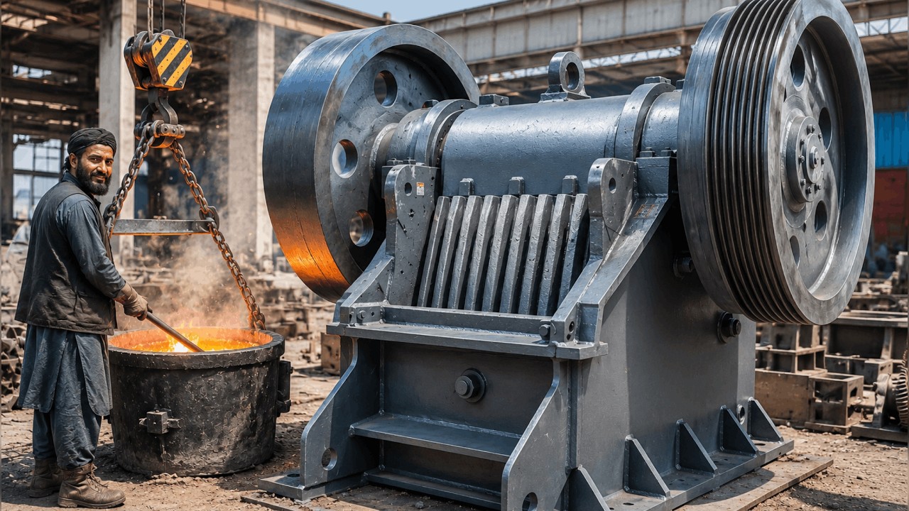 Amazing manufacturing process of rock crusher plates | How to make  jaw  crusher machine in  factory