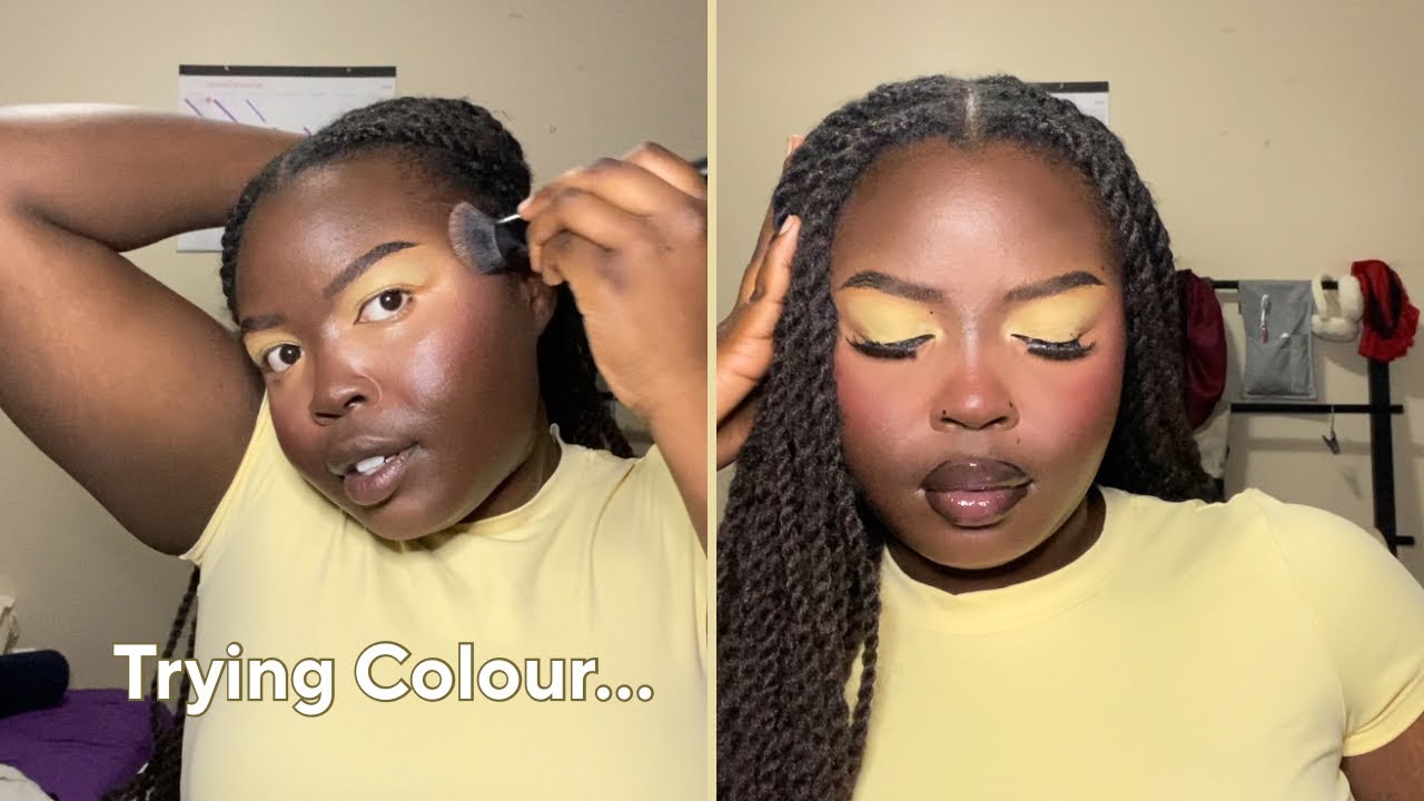 Colourful Makeup on Dark Skin 💛 | Out of My Comfort Zone but Easy