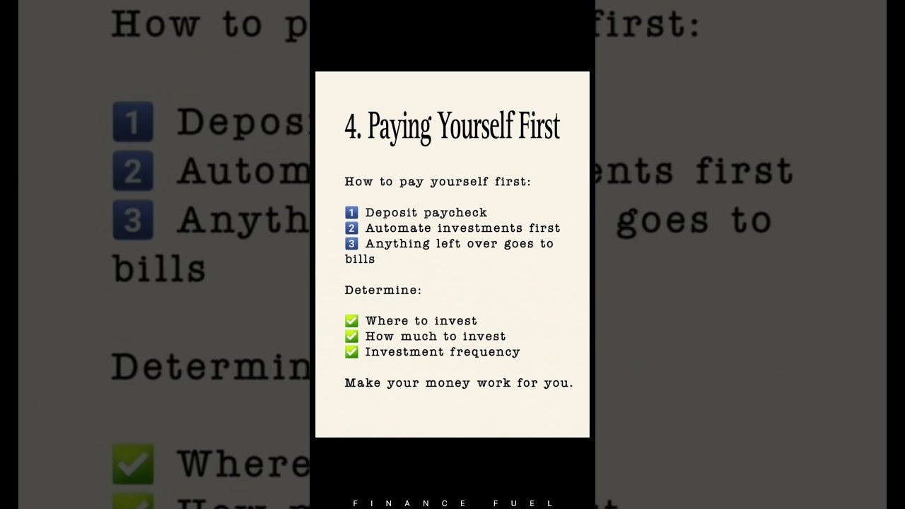 Paying Yourself First...