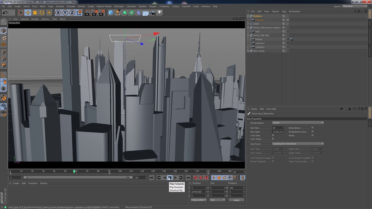 81. Про камеру Cinema 4D: Практика. Сложная траектория (часть 1)