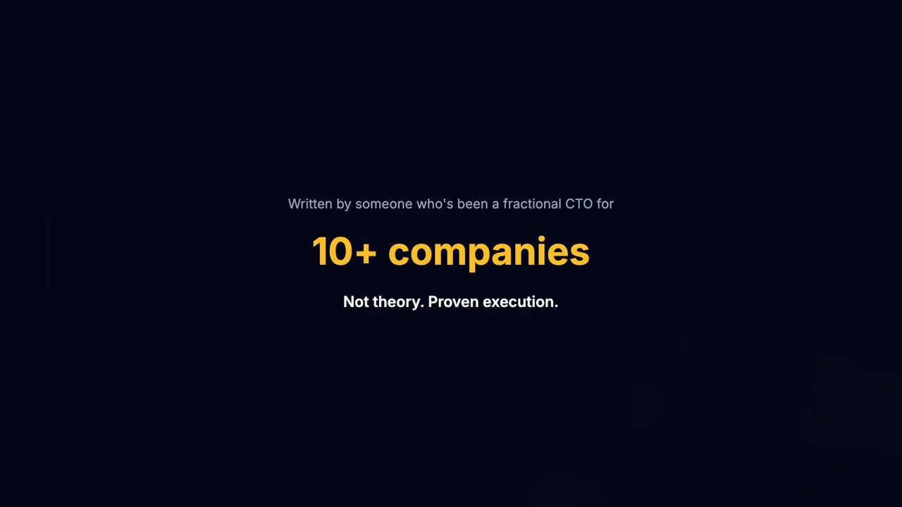 Hiring a Fractional CTO? Most Founders Get It Wrong. | Free Playbook