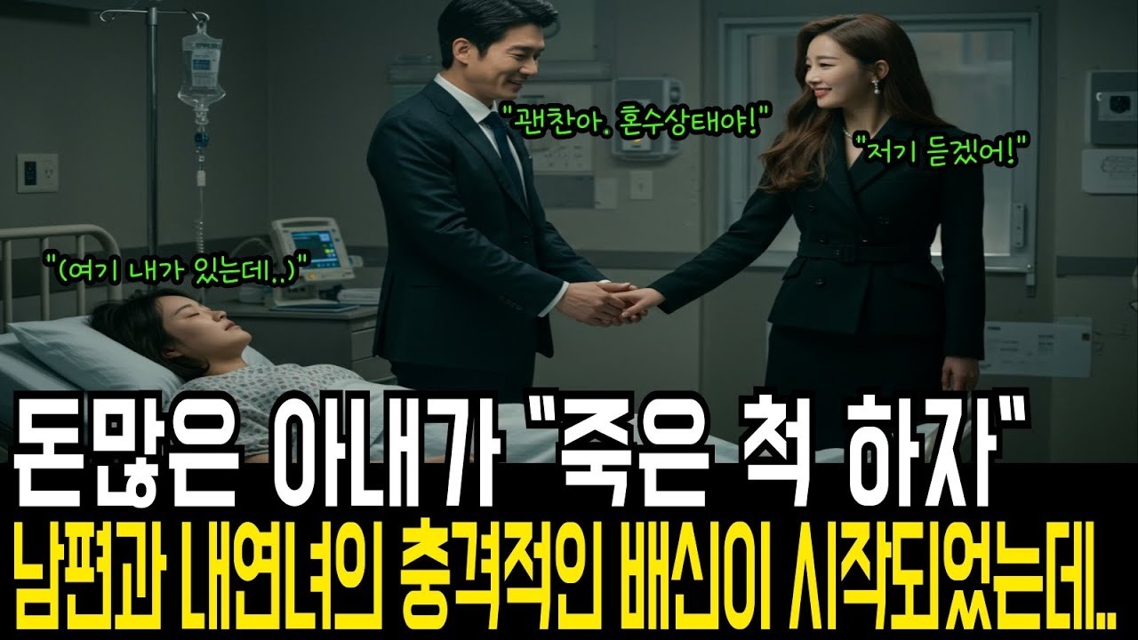 '혼수 상태인 줄 알았던 재벌 아내, 눈 감은 채 전부 듣고 있었다' 남편과 내연녀, 시어머니까지 모두를 속인 충격의 복수극
