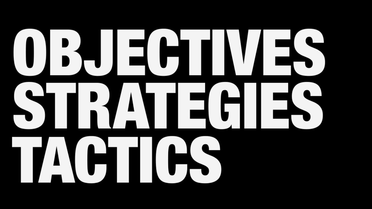 What is an Objective vs Strategy vs Tactic?