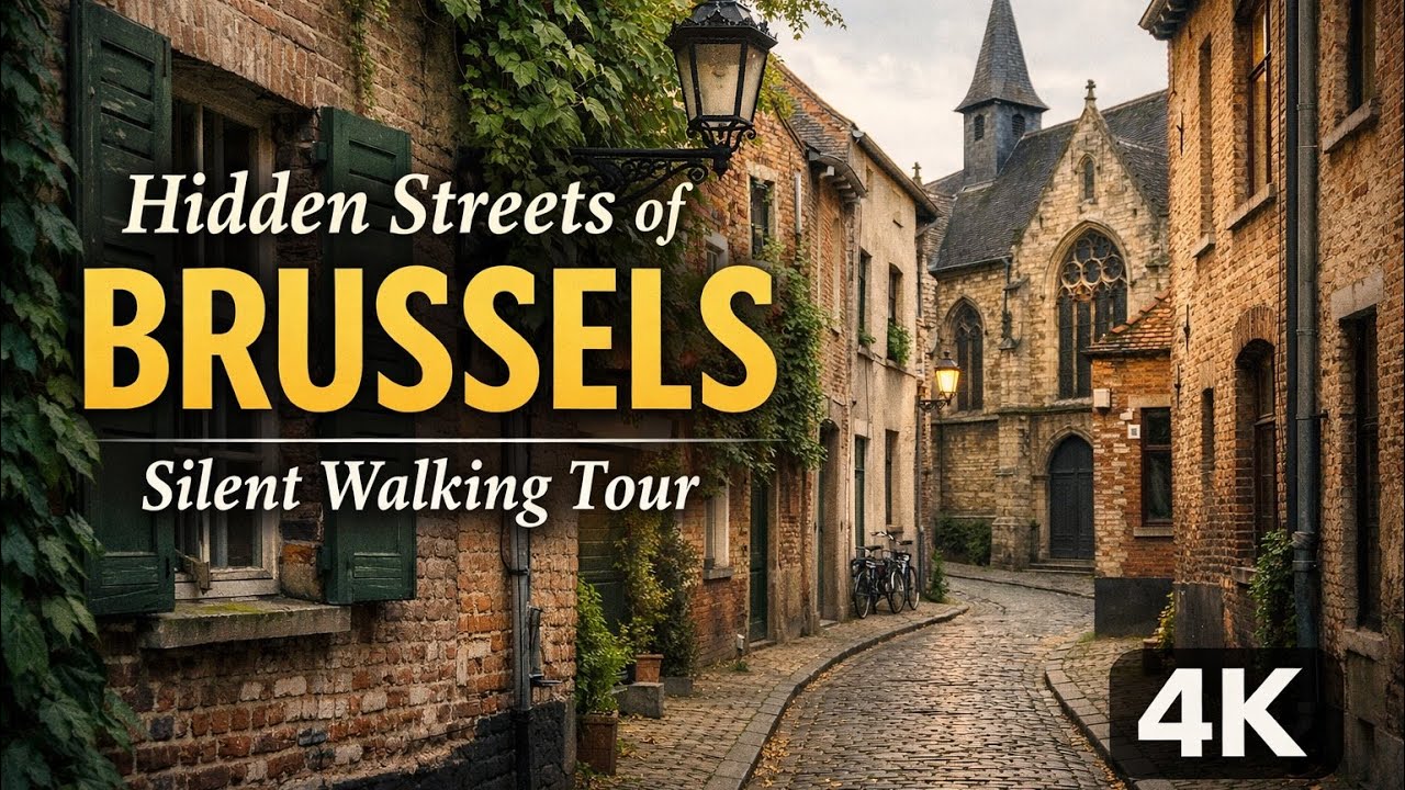 Hidden Streets of Brussels | Silent Walking Tour with Real City Ambience (4K)