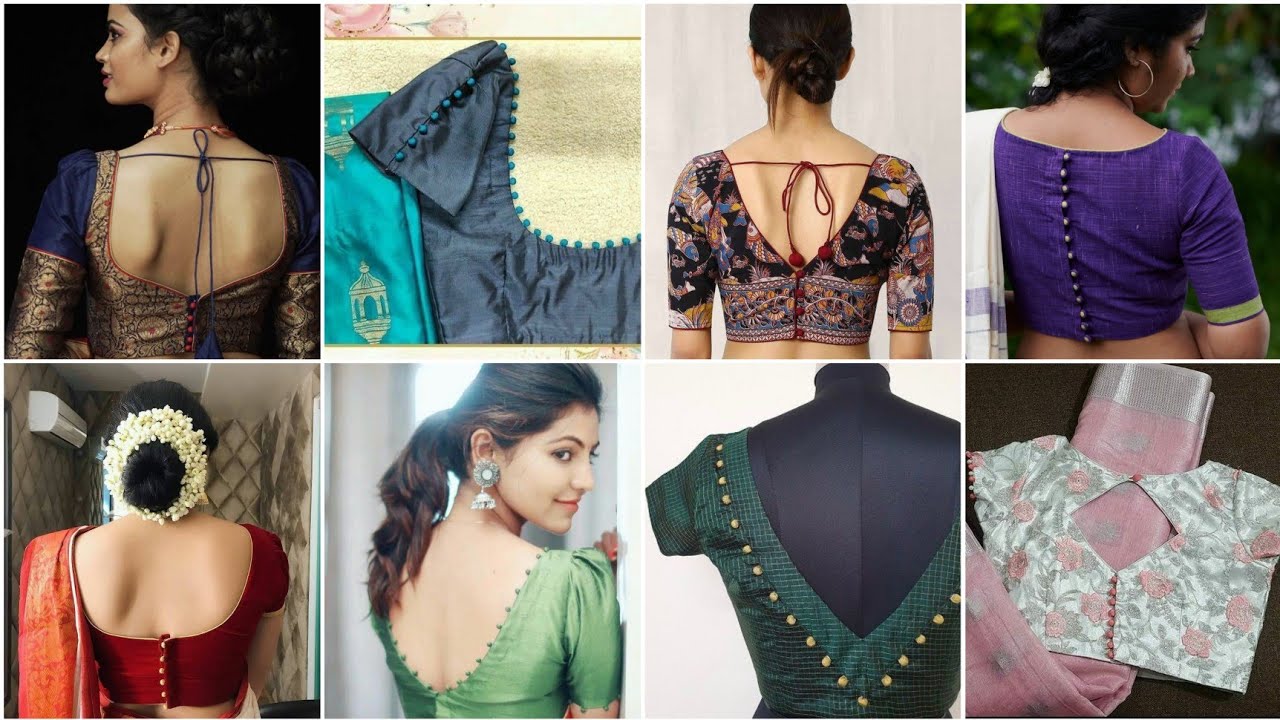 Most trending potli button blouse design ideas/potli button neck designs