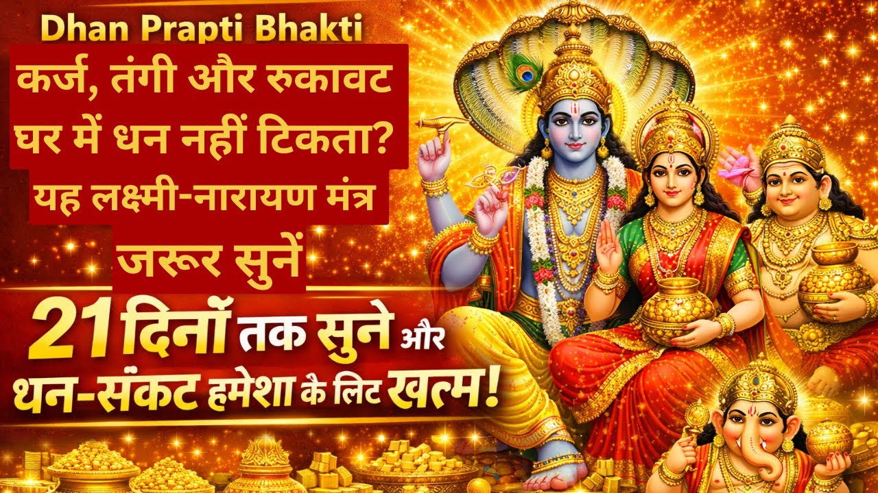 कर्ज, तंगी और रुकावट खत्म | लक्ष्मी-नारायण महामंत्र | 21 दिनों तक सुने Laxmi Narayan Mantra Lakshmi