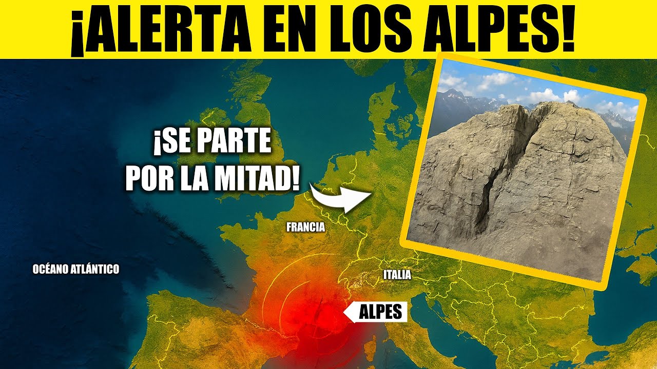 Los ALPES en peligro: una monta&ntilde;a se abre con una grieta gigante