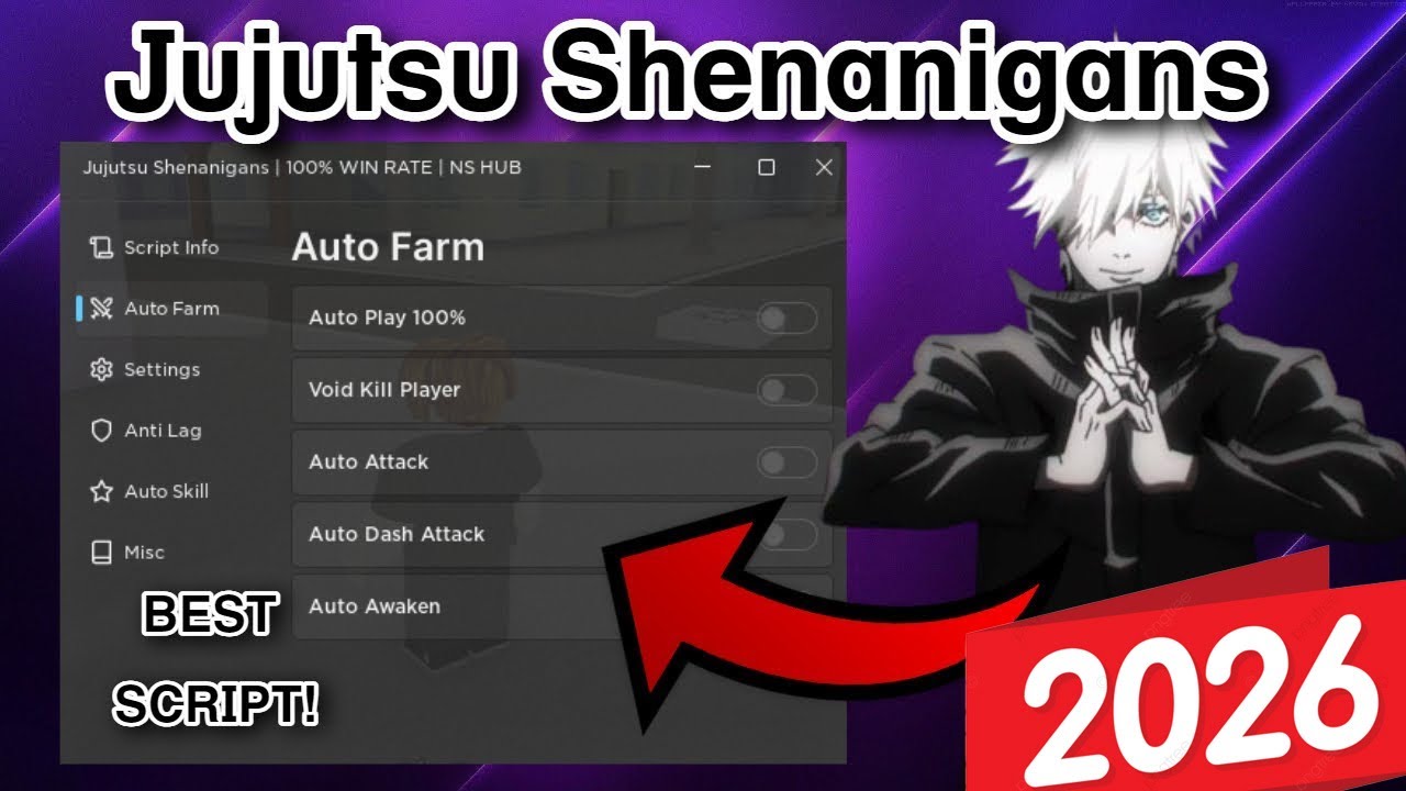 NEW Jujutsu Shenanigans Script 2026 NO KEY! 🔥 OP Auto Farm + Blackflash God Mode Mobile & PC 🚀