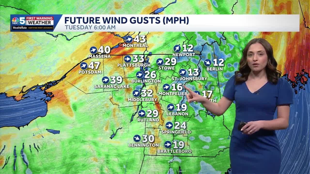 Winds peak again Tuesday morning as cold air rushes in (03-16-26)