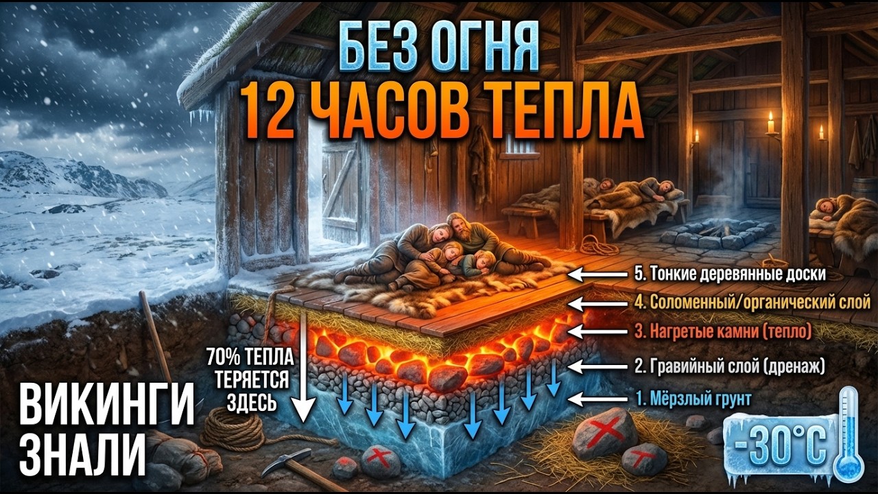 Викинги ГРЕЛИ дом БЕЗ печки 12 часов! Забытый секрет пола