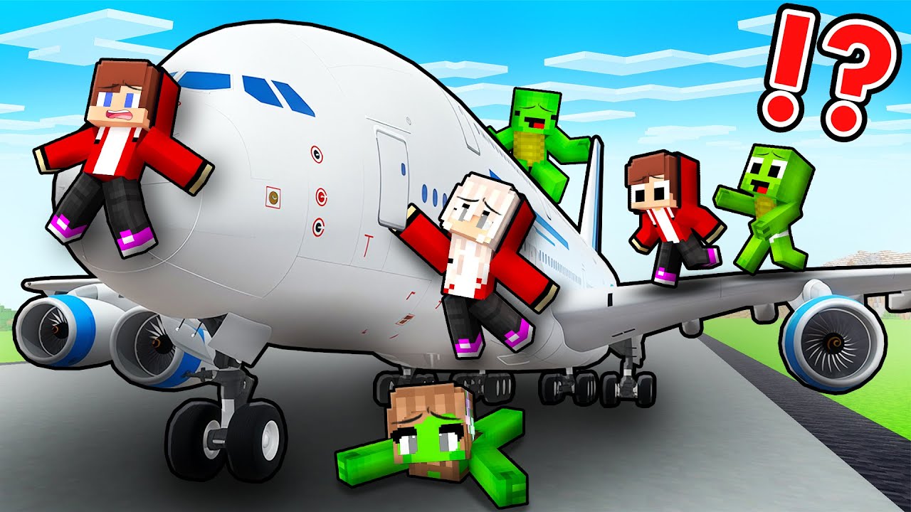 Mikey and JJ Families Survive Their First AIRPLANE TRIP in Minecraft ! - Maizen