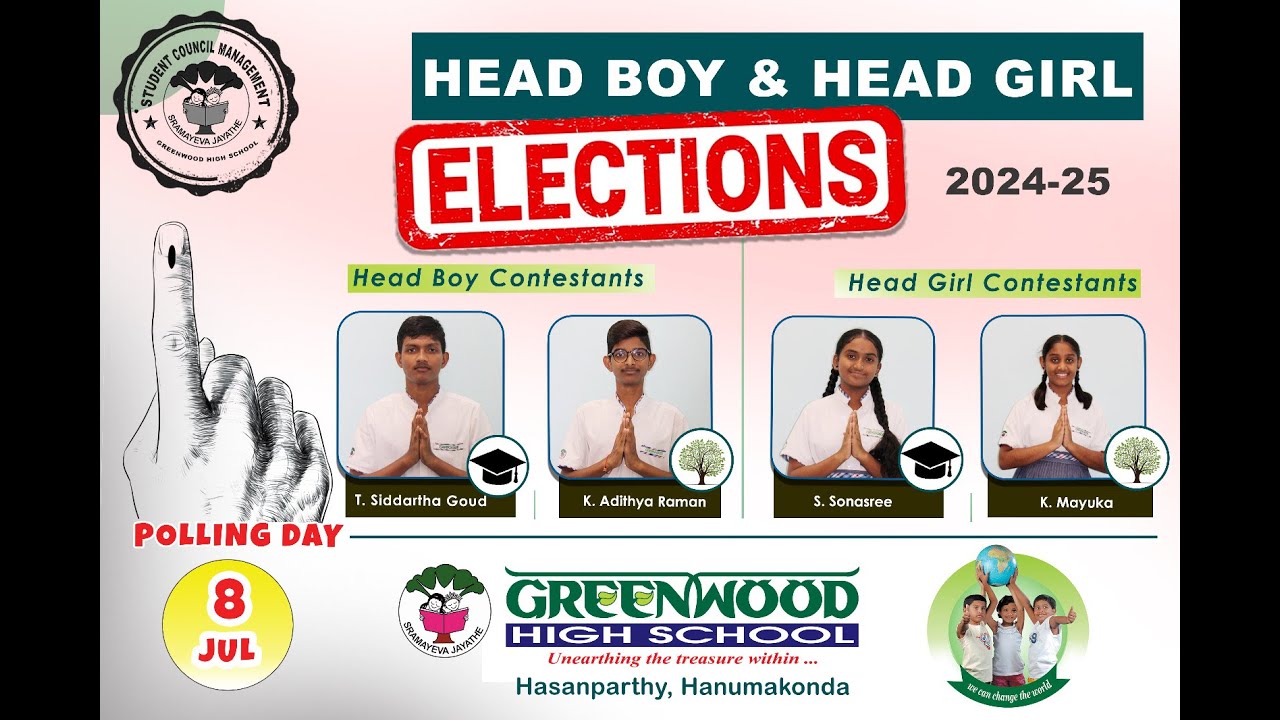 GREENWOOD HIGH SCHOOL ELECTIONS RESULTS || 2024-25 || HASANPARTHY