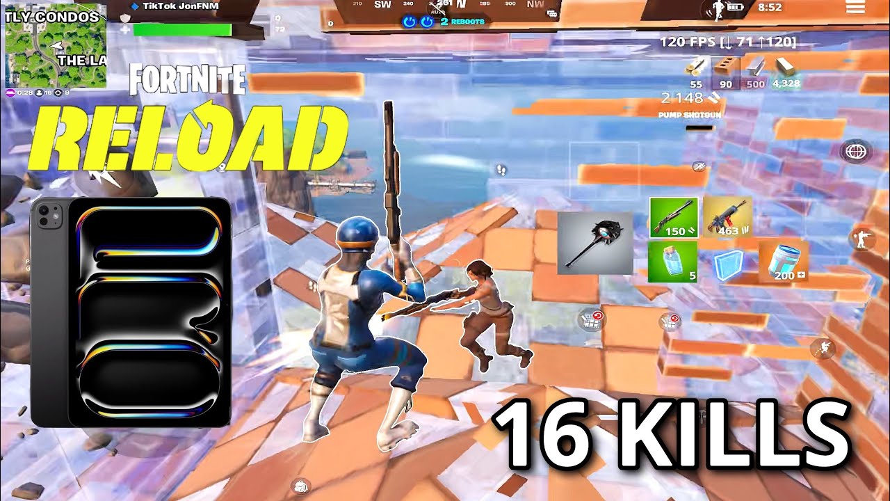 Fortnite Mobile - 16 Kill Solo RELOAD WIN - (iPad Pro M4) (120FPS) HD Gameplay