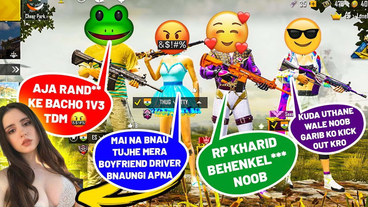 😍 Random Conqueror SEXY GIRL Call me Noob and I challenge for Tdm Room 1vs3 | PART 14