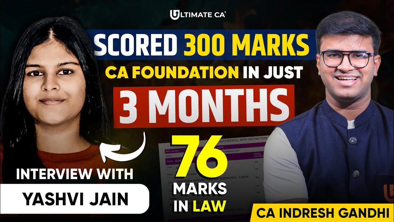 Interview With CA Foundation Law Topper Sept 24 Exams | Scored 76 Marks | CA Indresh Gandhi | UCA