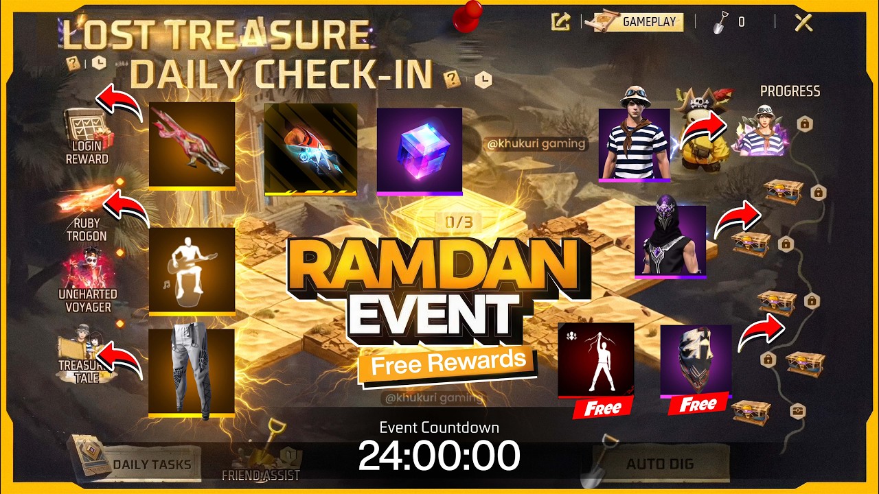 Claim Ramadan Event Free Rewards 😵 - Ramadan Event Full Details / Valentine Mystery Shop / FreeFire