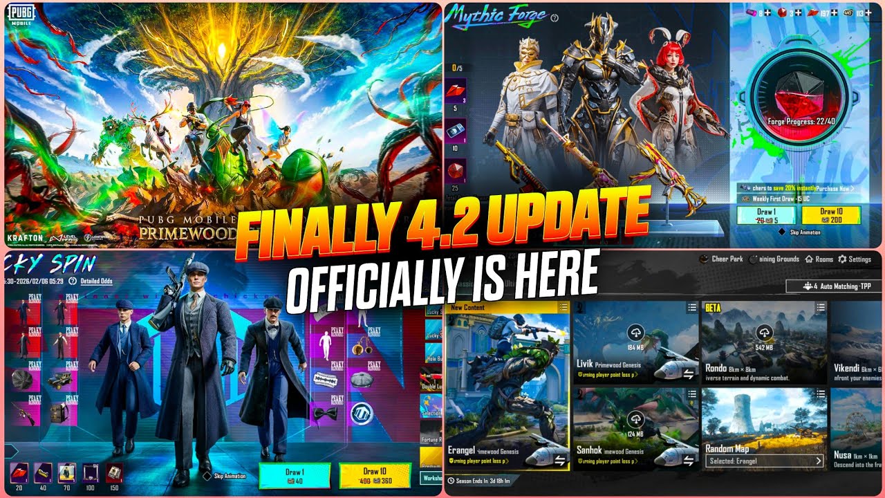 😊BGMI 4.2 UPDATE IS HERE | PEAKY BLINDERS SPIN, ACHIEVEMENTS, MYTHIC FORGE | HOW TO UPDATE 4.2 BGMI?