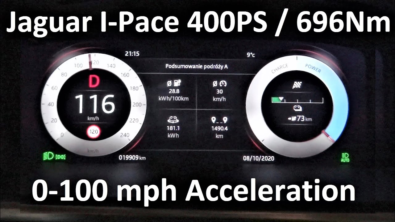 Jaguar I-Pace EV400 400PS 696Nm 0-100 km/h mph Acceleration Test