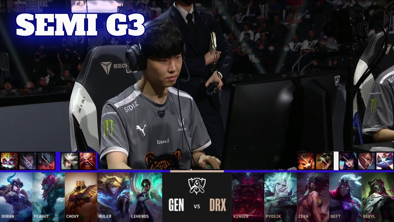 GEN vs DRX - Game 3 | Semi Finals LoL Worlds 2022 | Gen.G vs DRX - G3 full game