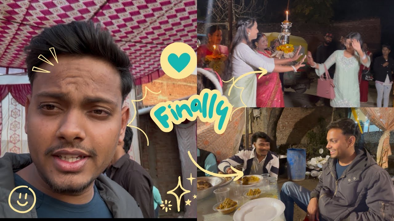 😜 Finally gaaon pouch gay 🛖 first day church 😇