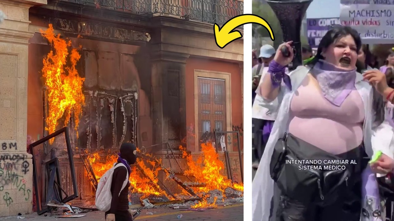 🤣 FEMINISTAS INTENTAN QUEMAR A LA POLIC&Iacute;A Y TERMINAN QUEM&Aacute;NDOSE A S&Iacute; MISMAS
