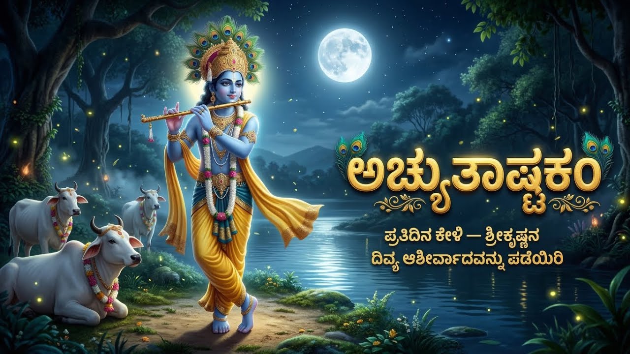 Lord Krishna Achyuthashtakam | Achyutam Keshavam Rama Narayanam | Powerful Krishna astakam #krishna