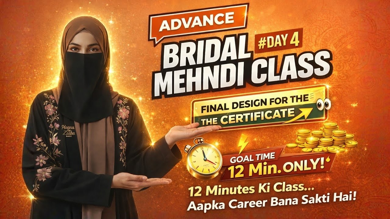Mehndi Class 1, Henna Classes, Mehandi Bridal Day 4, Mehedi Design Course, Mahendi For Beginners