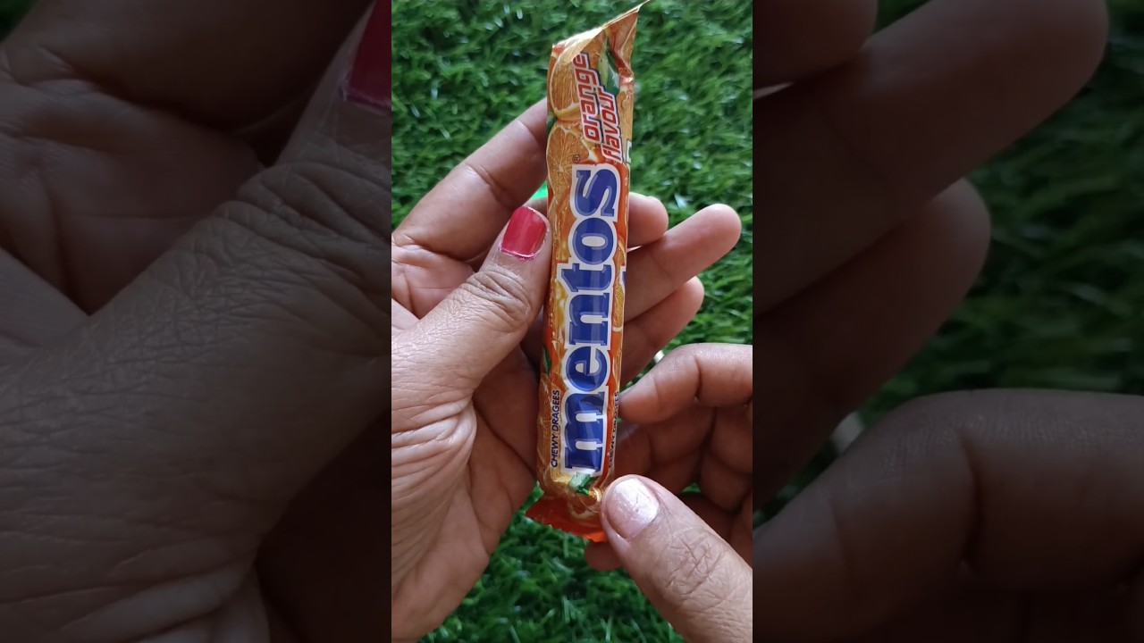 Bonbons Chewy Dragees Mentos Orange flavour candy #delicious #yummy #trendingshorts