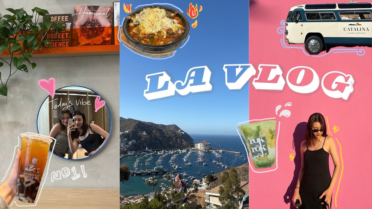 A weekend in Los Angeles | Catalina Island, cafe, and food 🥐☕️🧁一天喝三杯都喝不完LA的咖啡廳！