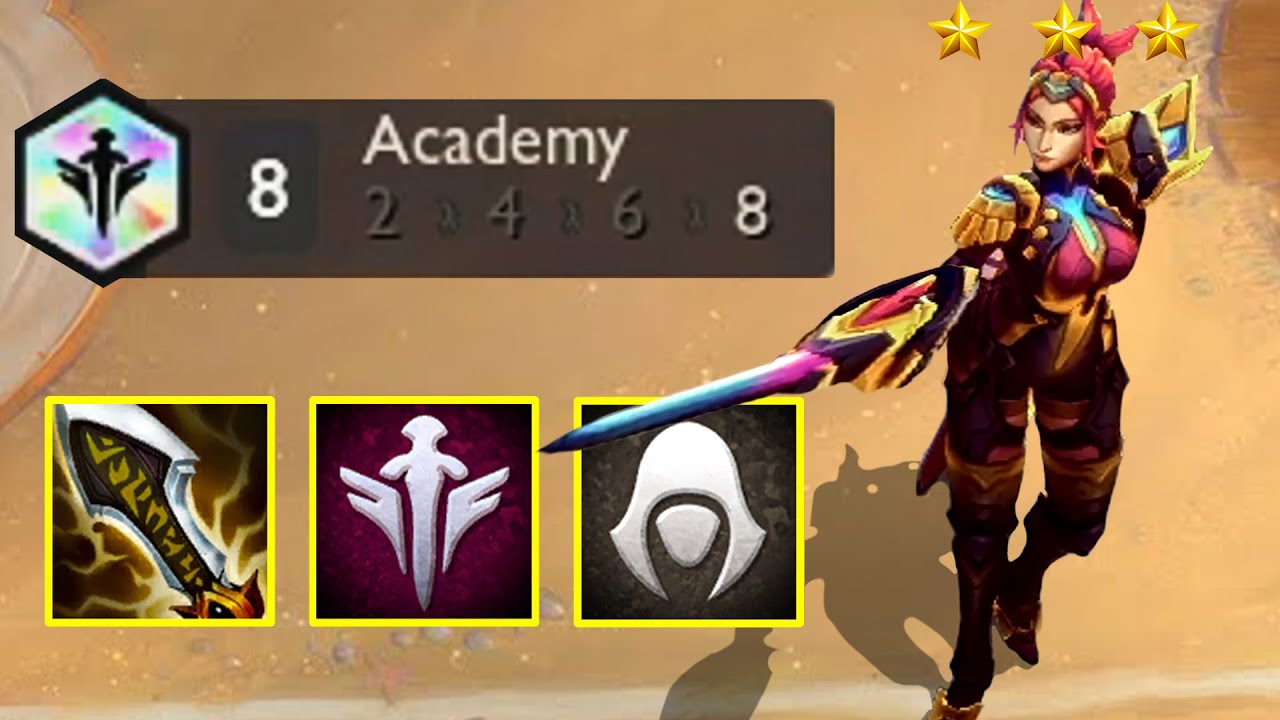 8 Academy Assassin Fiora ⭐⭐⭐ SHING SHING SHING | 3 Star | TFT Set 6