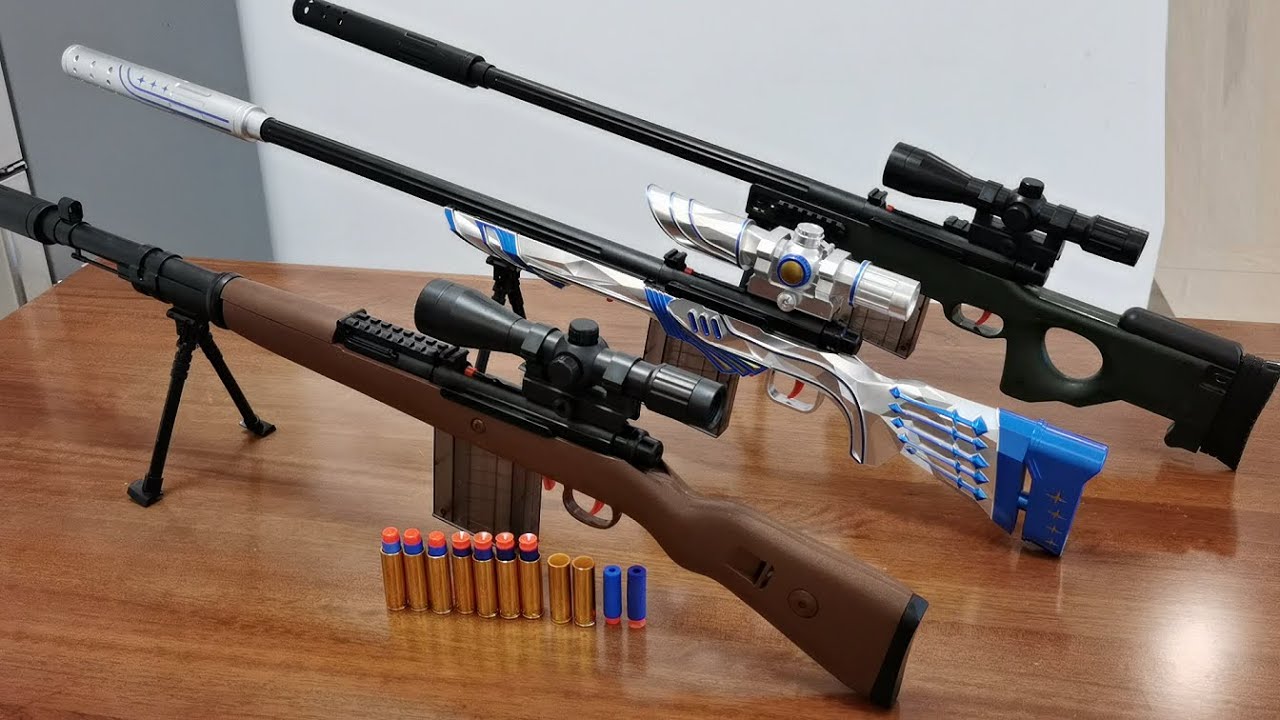 Top 3 Soft Bullet Sniper Rifles Toy Gun 2022 -  AWM, 98K, M24
