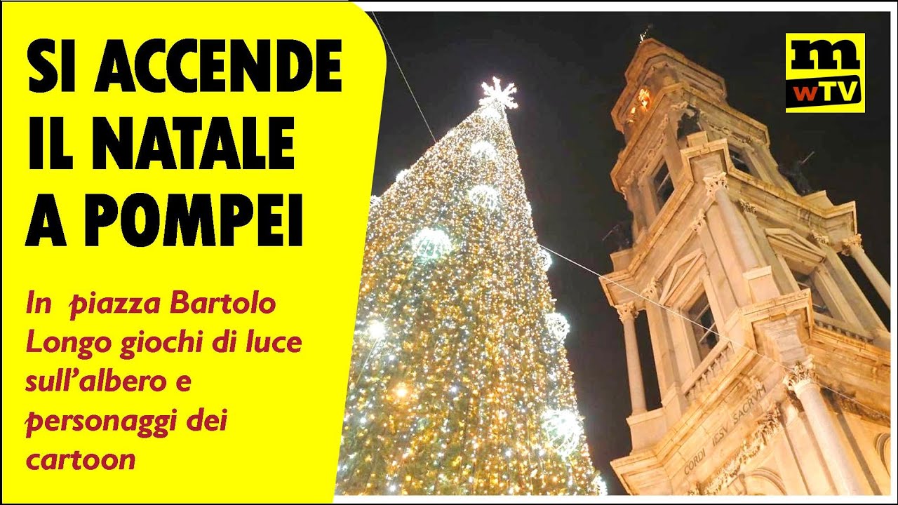 Si accende il Natale a Pompei: giochi di luce in piazza Bartolo Longo