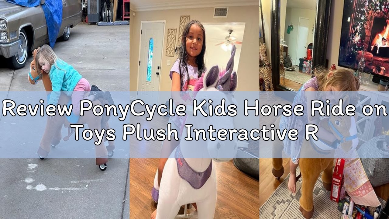 Review PonyCycle Kids Horse Ride on Toys Plush Interactive Riding Horse Essential Model E for Toddle